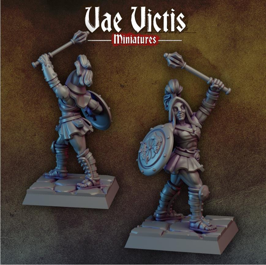 Gravediggers and Ghouls Warband, Gladiators, Headless Noblewoman,Fantasy Miniatures by Vae Victis, perfect for Fantasy Wargames and RPGs