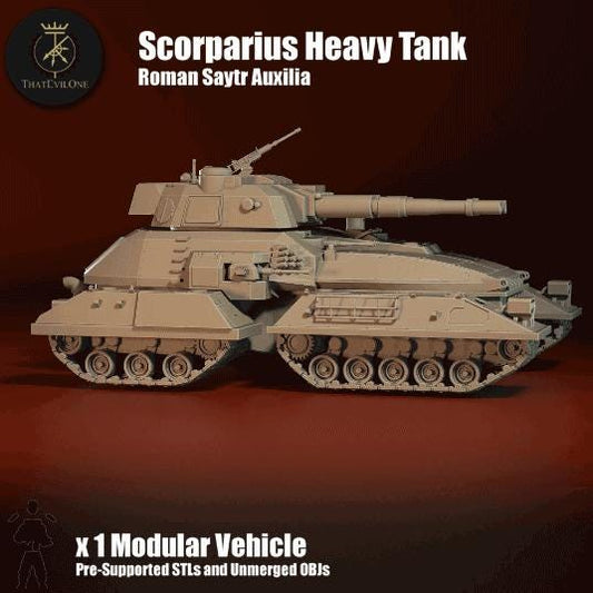 Roman Saytr Scorparius Heavy Tank, Modular Sci-Fi Vehicle by ThatEvilOne, Sci-fi Wargames Proxy, Imperial Auxilia Army Super Heavy Tank