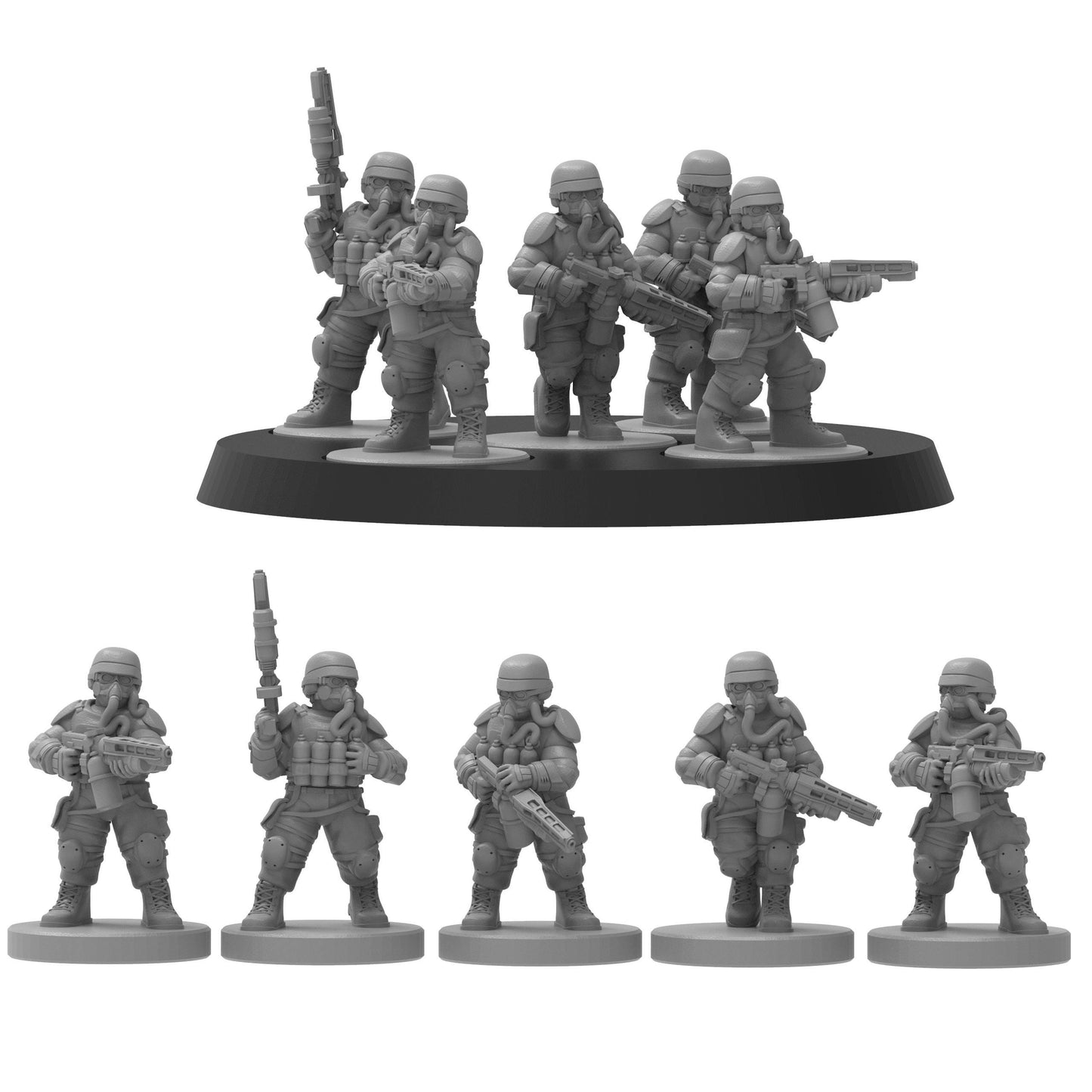 Smol Heckghost Pyro Infantry, 8mm Scale Monopose Sci-Fi warriors by ThatEvilOne, Miniature Sci-Fi Wargames Proxy