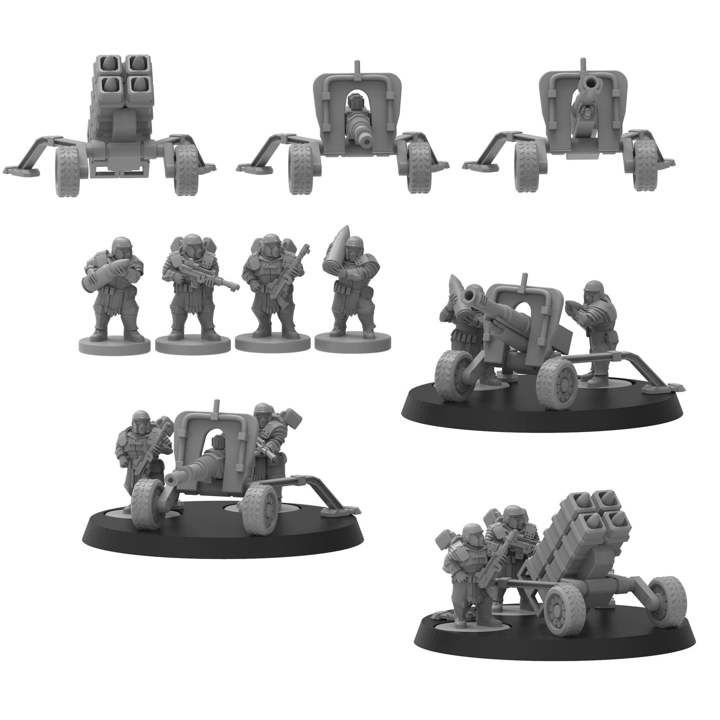 Smol Roman Field Batteries, 8mm Scale Monopose Sci-Fi warriors by ThatEvilOne, Miniature Sci-Fi Wargames Proxy
