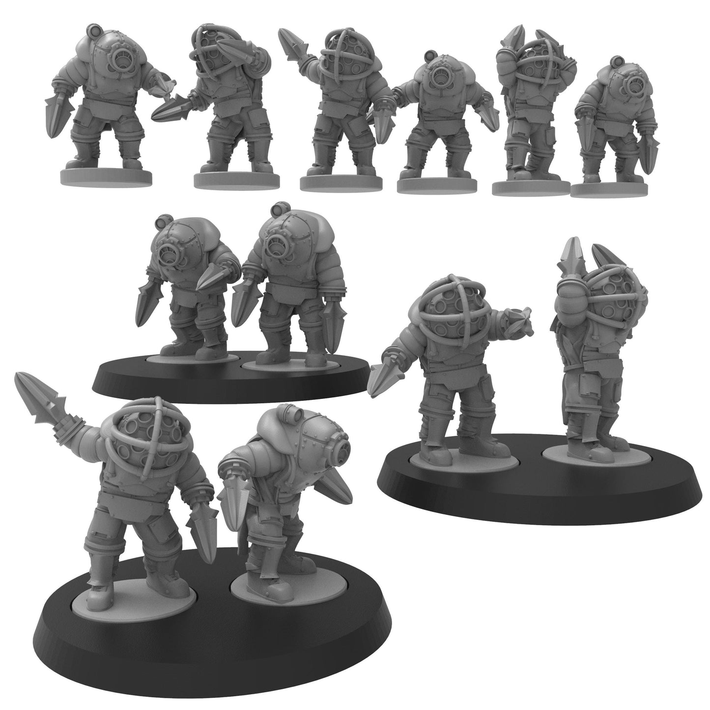 Smol Lunar Auxilia Brutes, 8mm Scale Monopose Sci-Fi warriors by ThatEvilOne, Miniature Sci-Fi Wargames Proxy