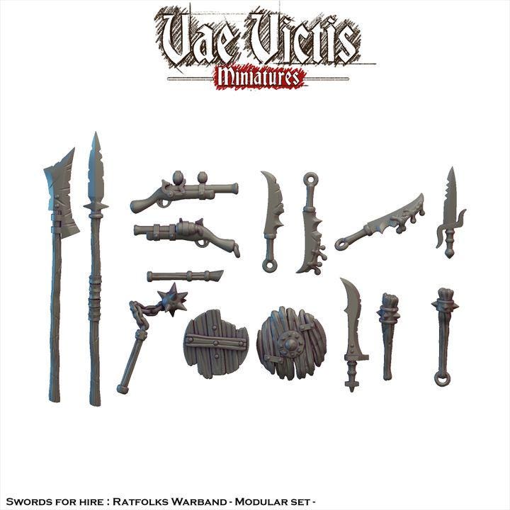 Ratkin Warband, Field Surgeon. Drummer, Noble Fighter,  Fantasy Miniatures by Vae Victis, perfect for Fantasy Wargames and Tabletop RPGs