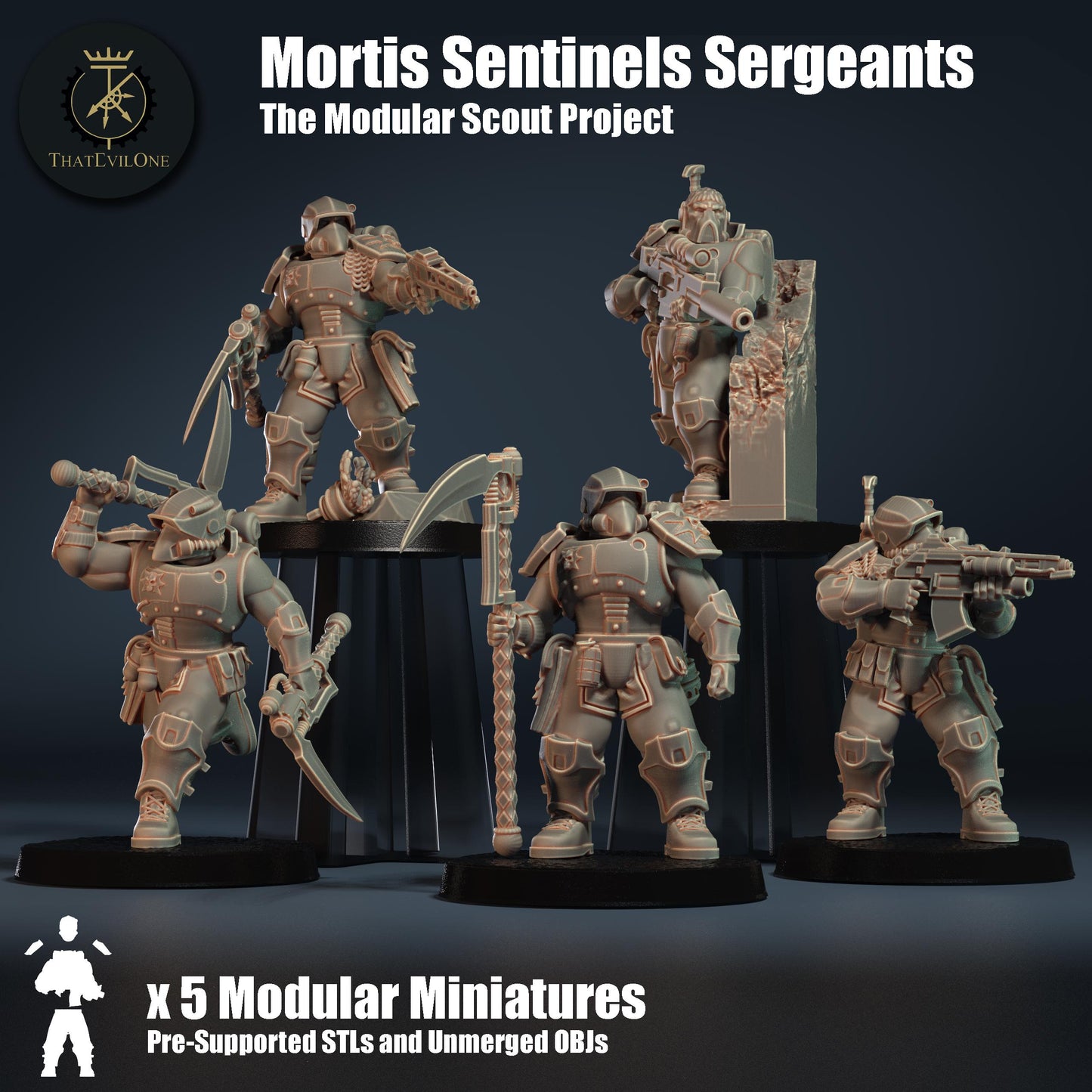 Mortis Sentinels Sergeants, Modular Sci-Fi warriors by ThatEvilOne