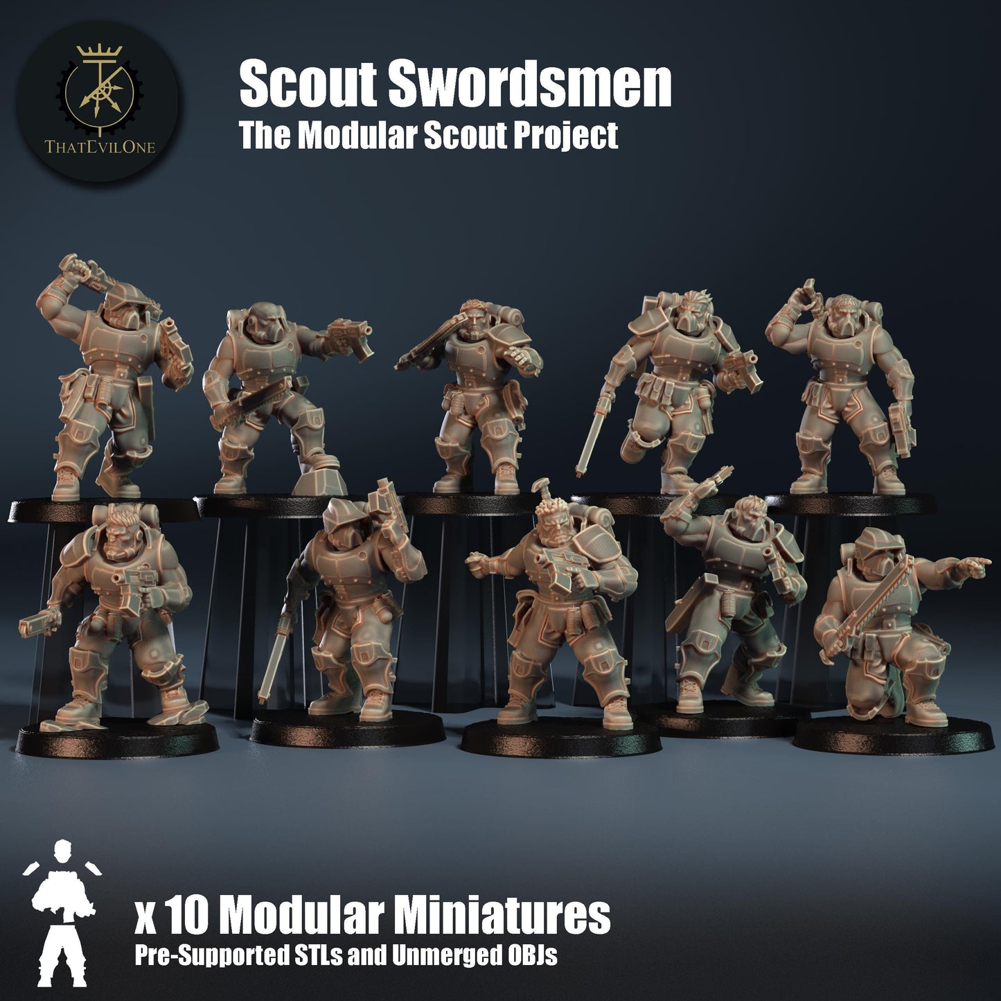 Modular Scout Swordsmen, Modular Sci-Fi warriors by ThatEvilOne