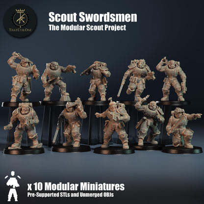 Modular Scout Swordsmen, Modular Sci-Fi warriors by ThatEvilOne