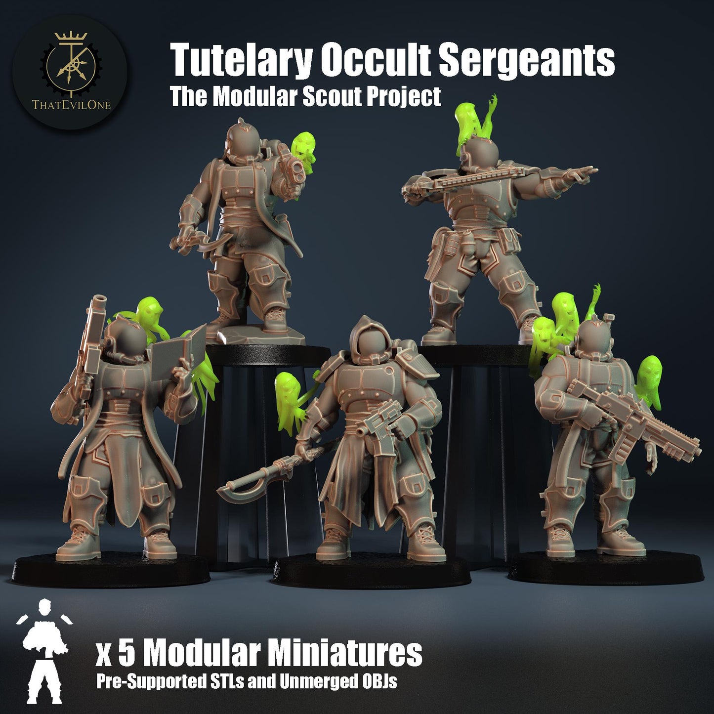 Tutelary Occult Sergeants, Modular Sci-Fi warriors by ThatEvilOne