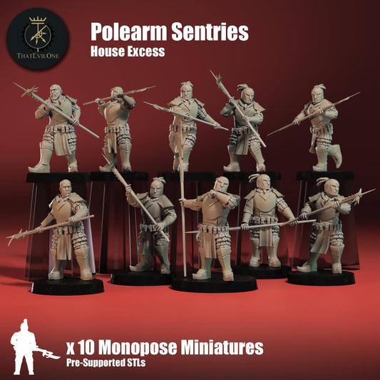 House Excess Polearms, Monopose Sci-Fi warriors by ThatEvilOne, Sci-Fi Wargames Proxy, Imperial heretic Auxillia Landsknecht Models