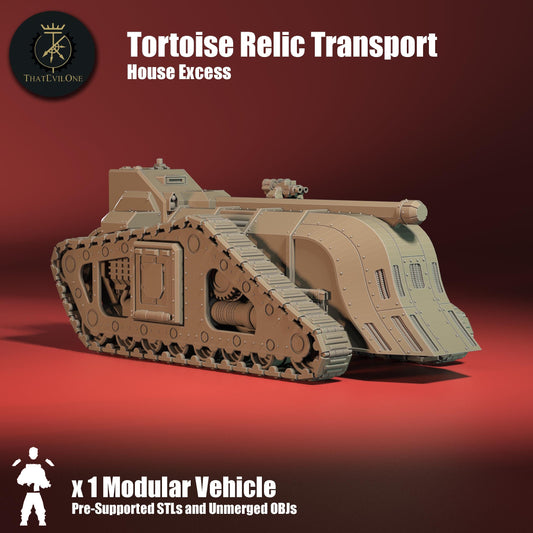 Tortoise Relic Transport, Modular Sci-Fi Vehicle by ThatEvilOne, Sci-Fi Wargames Proxy, Imperial heretic Auxillia Transport Light Tank