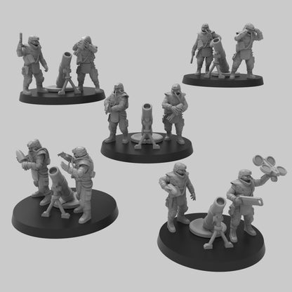Heck Ghost Support Infantry w/ Mortars, Semi-modular Sci-Fi warriors by ThatEvilOne, Sci-Fi Wargames Guard Proxy, Imperial Auxilia Army