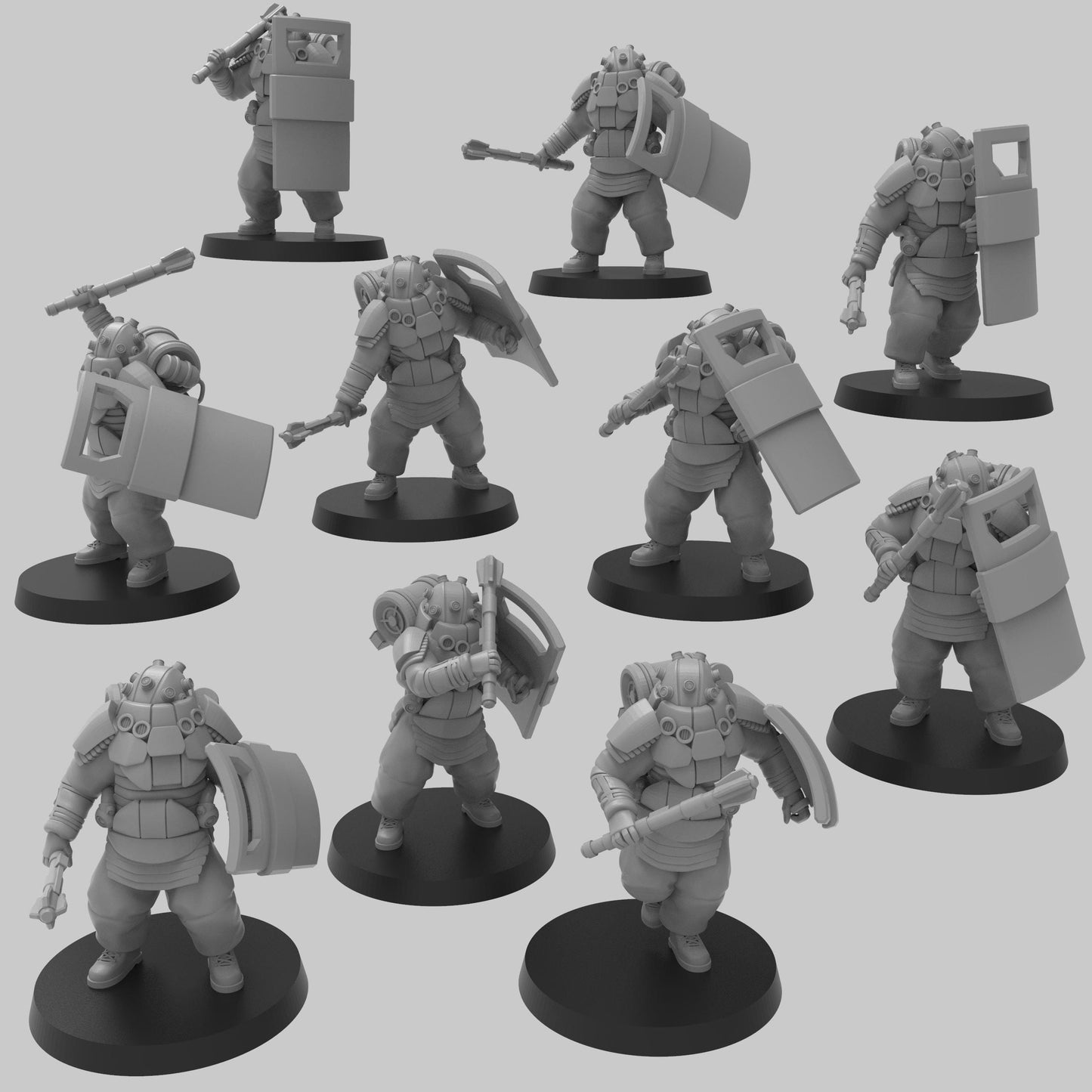 O.G.R.E Combat Suits w/ Mauls, Semi-modular Sci-Fi warriors by ThatEvilOne, Sci-fi Wargames Proxy