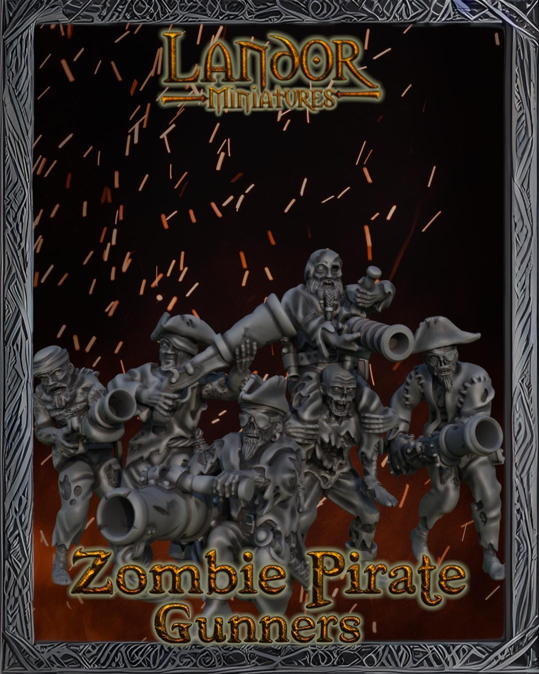 Zombie Pirates Gunners, Modular Undead Swashbucklers by Landor Miniatures! Vampire Coast for Fantasy Wargames