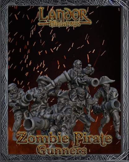 Zombie Pirates Gunners, Modular Undead Swashbucklers by Landor Miniatures! Vampire Coast for Fantasy Wargames