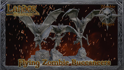 Flying zombie buccaneers, Modular Undead Swashbucklers by Landor Miniatures! Vampire Coast for Fantasy Wargames