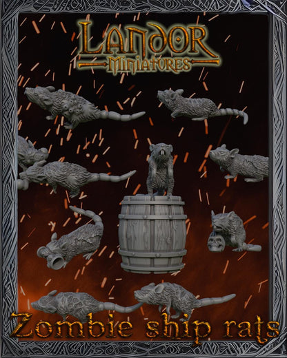 Zombie Ship Rats, Modular Undead Swashbucklers by Landor Miniatures! Vampire Coast for Fantasy Wargames