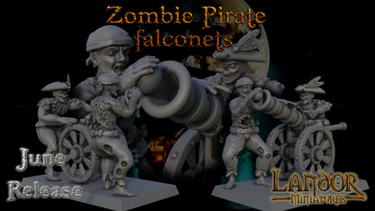 Zombie Pirates Falconets, Modular Undead Swashbucklers by Landor Miniatures! Vampire Coast for Fantasy Wargames