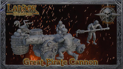 Great Pirate Cannon, Modular Undead Swashbucklers by Landor Miniatures! Vampire Coast for Fantasy Wargames
