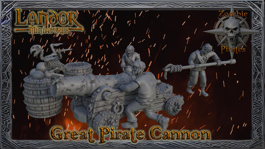 Great Pirate Cannon, Modular Undead Swashbucklers by Landor Miniatures! Vampire Coast for Fantasy Wargames