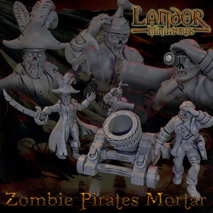 Zombie Pirates Mortar, Modular Undead Swashbucklers by Landor Miniatures! Vampire Coast for Fantasy Wargames