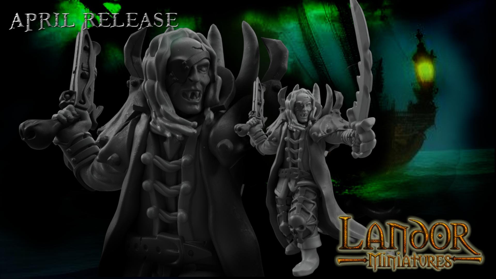 Pirate Fleet Grand Admiral, Modular Undead Swashbucklers by Landor Miniatures! Vampire Coast for Fantasy Wargames