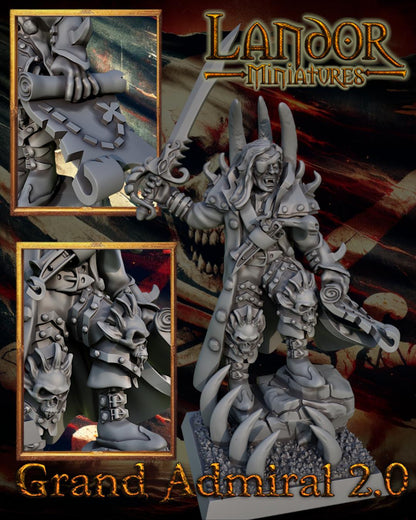 Pirate Fleet Grand Admiral 2.0, Modular Undead Swashbucklers by Landor Miniatures! Vampire Coast for Fantasy Wargames