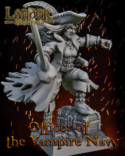 Vampire Pirate Captain, Modular Undead Swashbucklers by Landor Miniatures! Vampire Coast for Fantasy Wargames