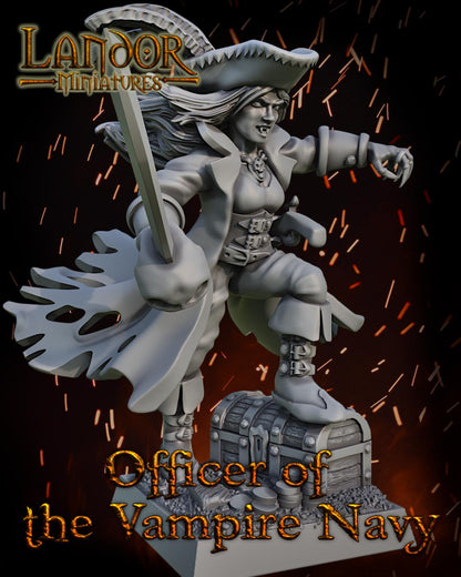 Vampire Pirate Captain, Modular Undead Swashbucklers by Landor Miniatures! Vampire Coast for Fantasy Wargames