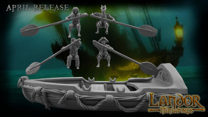Pirate Rowboat, Modular Undead Swashbucklers by Landor Miniatures! Vampire Coast for Fantasy Wargames