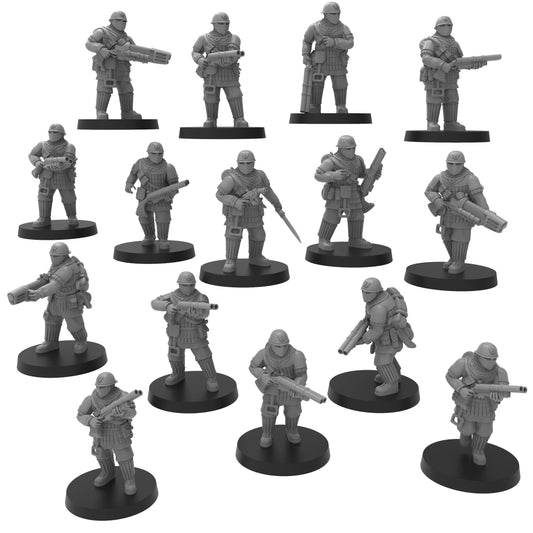 Foederatii Sappers, Imperial Guard, monopose Sci-Fi warriors by ThatEvilOne, Sci-Fi Wargames Guard Proxy