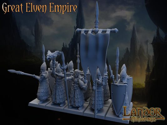 Elven Spearmen, Modular High Elven miniatures by Landor Miniatures! High Elves for Fantasy Wargames