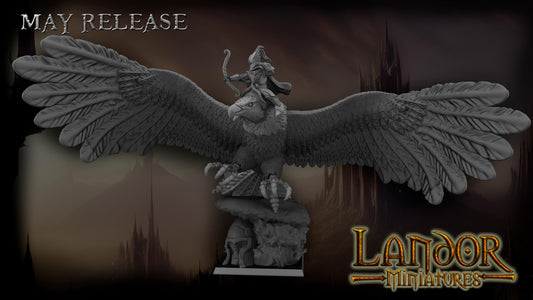 Hero on giant eagle, Modular High Elven miniatures by Landor Miniatures! High Elves for Fantasy Wargames