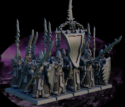 Dark elves Spearmen, Modular Dark Elven miniatures by Landor Miniatures! Dark Elves for Fantasy Wargames