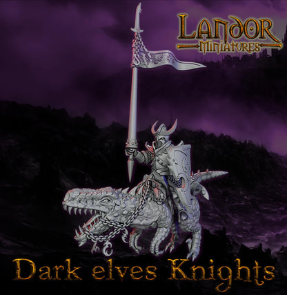 Dark elves Raptor Knights, Modular Dark Elven miniatures by Landor Miniatures! Dark Elves for Fantasy Wargames