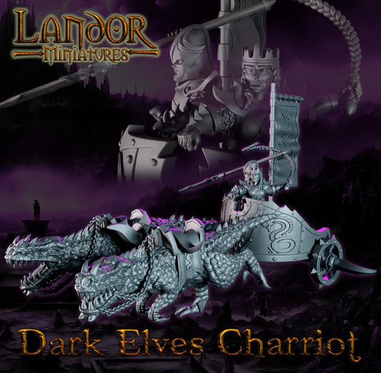 Dark elves Chariot, Modular Dark Elven miniatures by Landor Miniatures! Dark Elves for Fantasy Wargames