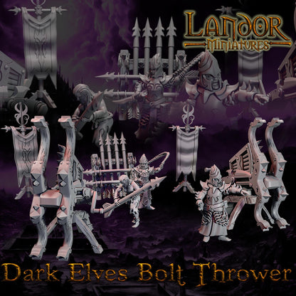 Dark Elves Bolt Thrower, Modular Dark Elven miniatures by Landor Miniatures! Dark Elves for Fantasy Wargames