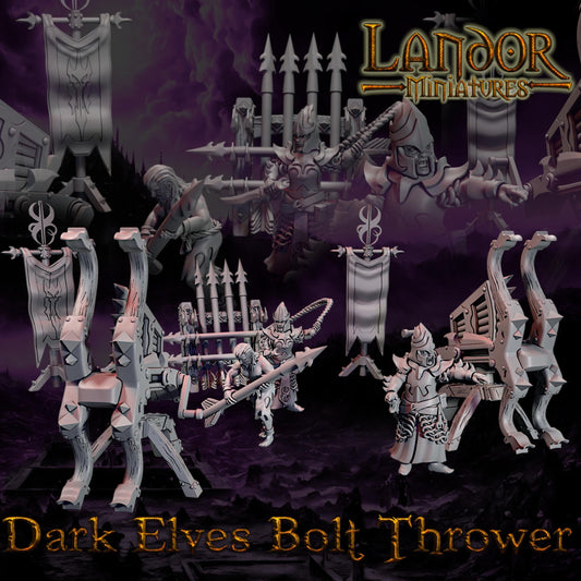 Dark Elves Bolt Thrower, Modular Dark Elven miniatures by Landor Miniatures! Dark Elves for Fantasy Wargames