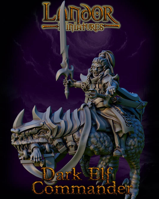 Dark Elf Commander, Modular Dark Elven miniatures by Landor Miniatures! Dark Elves for Fantasy Wargames