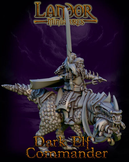 Dark Elf Commander, Modular Dark Elven miniatures by Landor Miniatures! Dark Elves for Fantasy Wargames