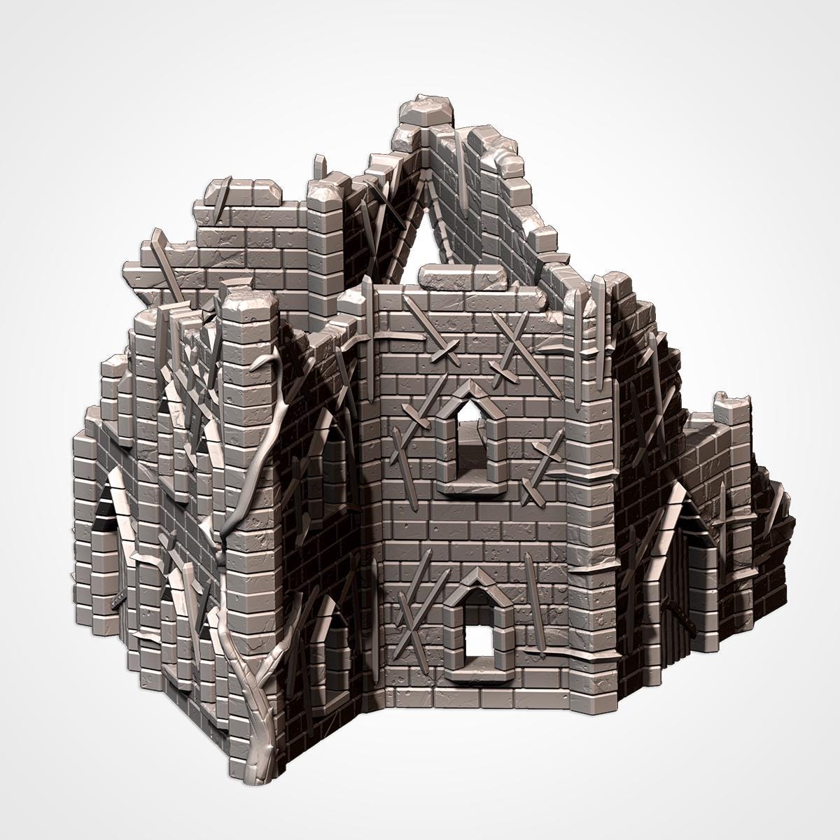 Modular CURSED FORTRESS by Txarli Factory Fantasy Terrain Ruined Castle Set, Perfect for Tabletop Wargames
