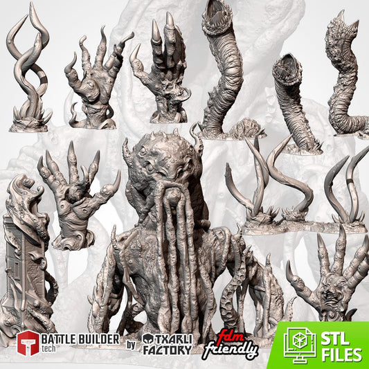 Modular HELLISH TERRAIN Txarli Factory Infected Tyranid Building Terrain Cityscape Set, Perfect for Tabletop Wargames