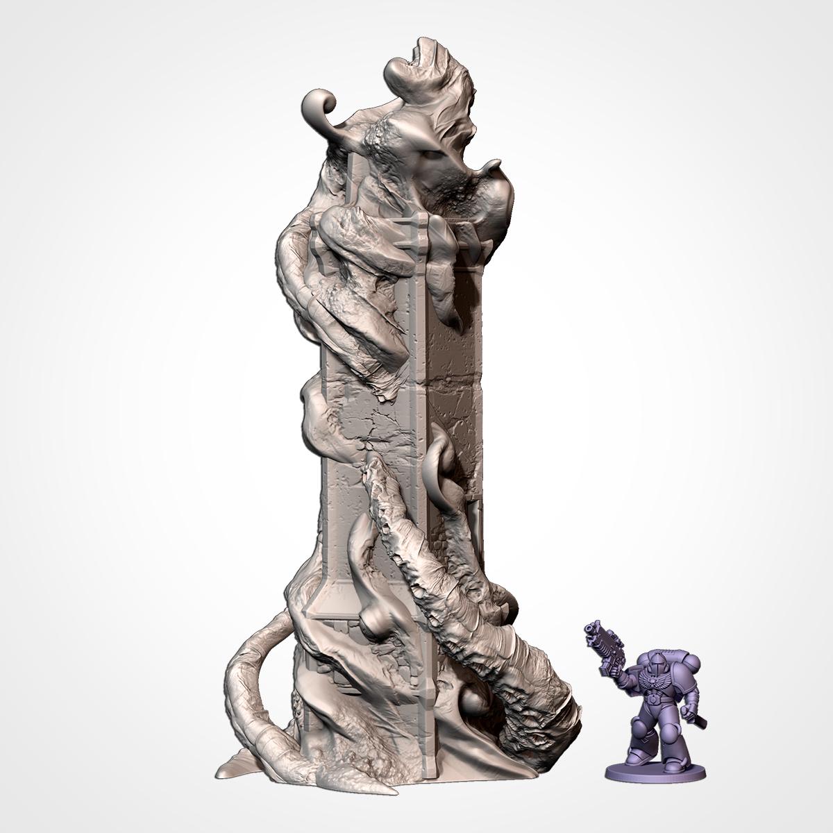 Modular HELLISH TERRAIN Txarli Factory Infected Tyranid Building Terrain Cityscape Set, Perfect for Tabletop Wargames