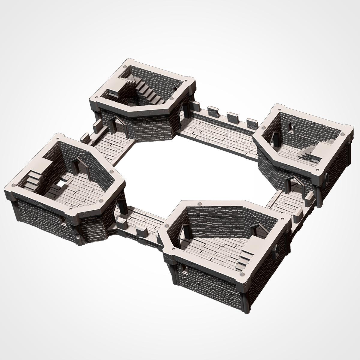 Modular CASTLE / STRONGHOLD by Txarli Factory Fantasy Terrain Ruined Castle Set, Perfect for Tabletop Wargames