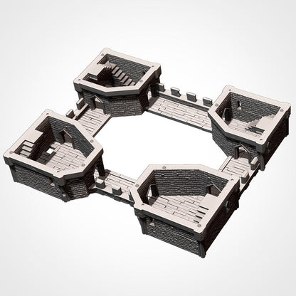 Modular CASTLE / STRONGHOLD by Txarli Factory Fantasy Terrain Ruined Castle Set, Perfect for Tabletop Wargames