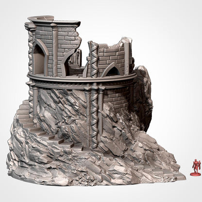 Modular RUINS on the MOUNTAIN by Txarli Factory Fantasy Terrain Ruined Castle Set, Perfect for Tabletop Wargames