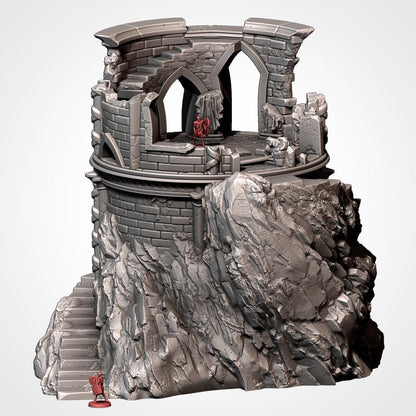 Modular RUINS on the MOUNTAIN by Txarli Factory Fantasy Terrain Ruined Castle Set, Perfect for Tabletop Wargames