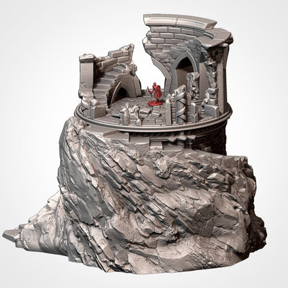 Modular RUINS on the MOUNTAIN by Txarli Factory Fantasy Terrain Ruined Castle Set, Perfect for Tabletop Wargames