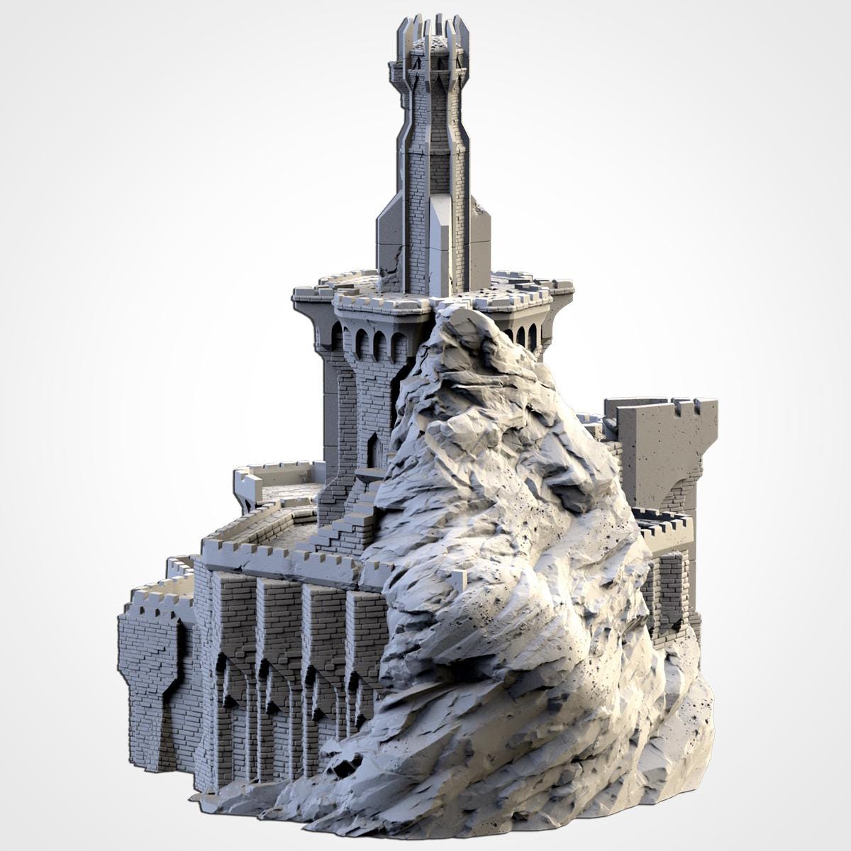 Modular DARK FORTRESS by Txarli Factory Fantasy Terrain Ruined Castle Set, Perfect for Tabletop Wargames