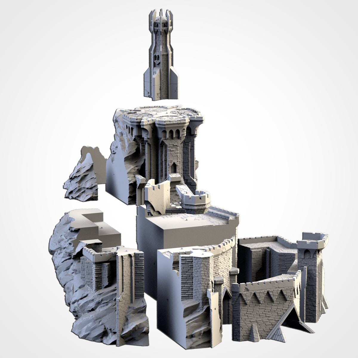 Modular DARK FORTRESS by Txarli Factory Fantasy Terrain Ruined Castle Set, Perfect for Tabletop Wargames