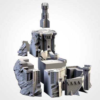 Modular DARK FORTRESS by Txarli Factory Fantasy Terrain Ruined Castle Set, Perfect for Tabletop Wargames