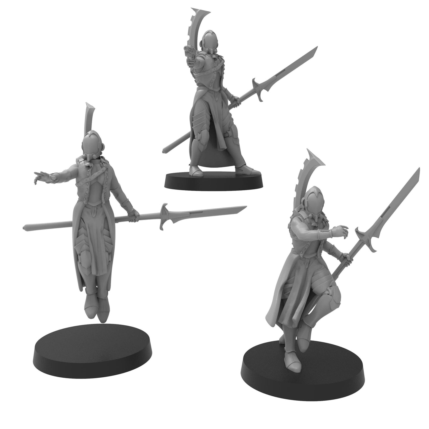 Elven Sorcerers, monopose Sci-Fi warriors by ThatEvilOne, Grimdark Space elf proxy