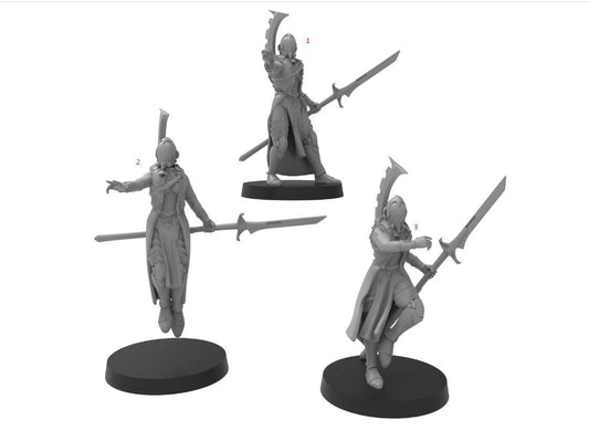 Elven Sorcerers, monopose Sci-Fi warriors by ThatEvilOne, Grimdark Space elf proxy